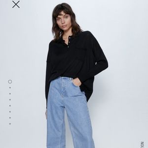 Zara | Sweaters | Zara Oversized Polo Sweater | Poshmark